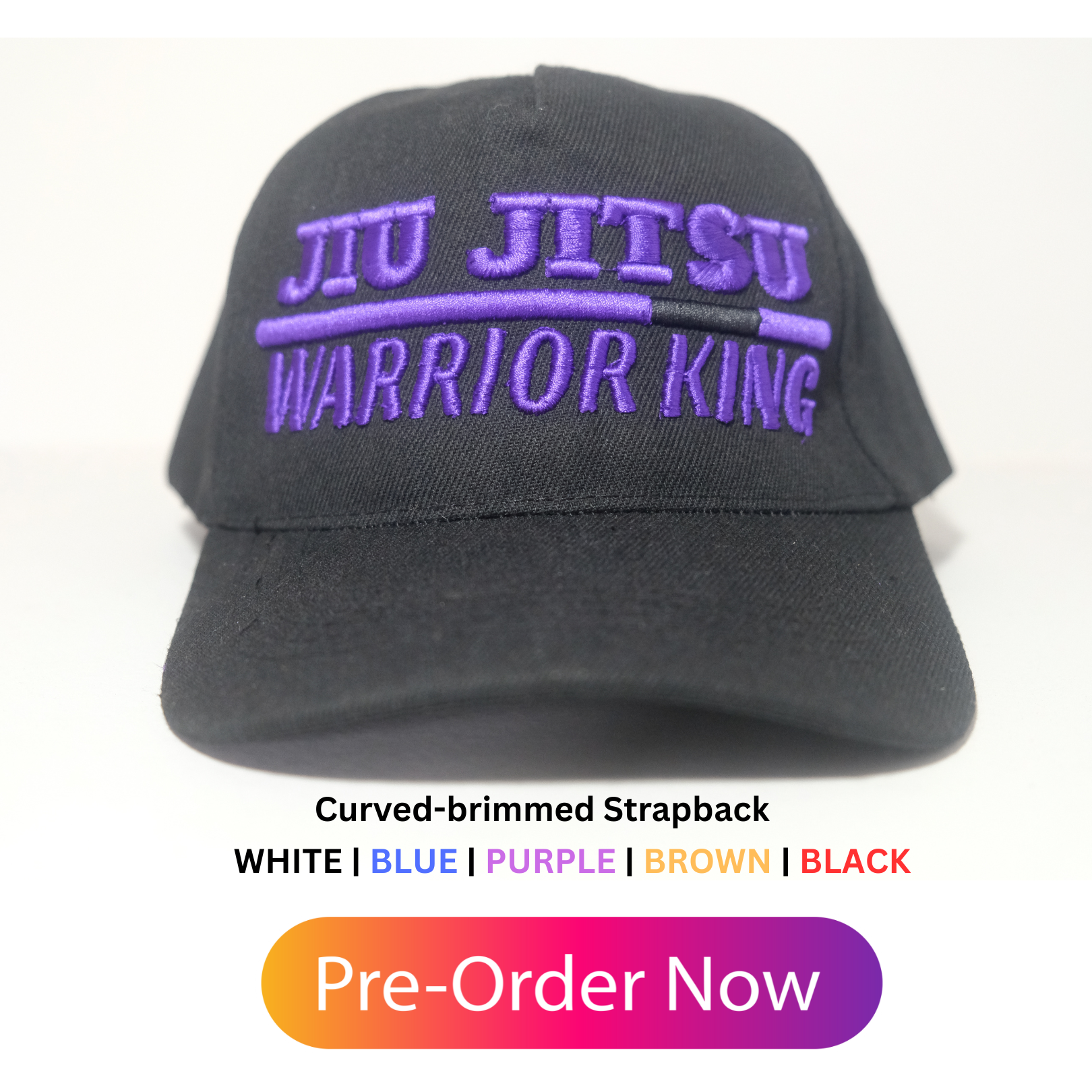 WKFW Jiu Jitsu Embroidered Cap - Flat-brimmed Snapback | Curved-brimmed Strapback - Image 4