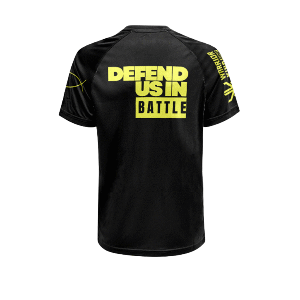DEFEND US IN BATTLE - Short Sleeve Rash Guard BLACK