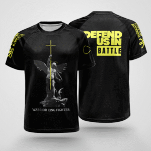 3 DEFEND US IN BATTLE - Short Sleeve Rash Guard BLACK